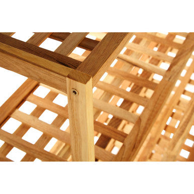 Arla Natural Walnut Wood 4 Tier Shoe Rack