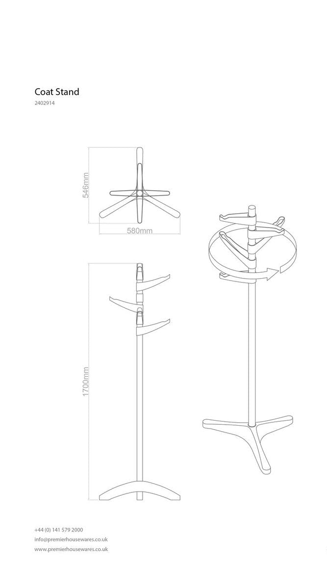 Bian White Finish Coat Stand