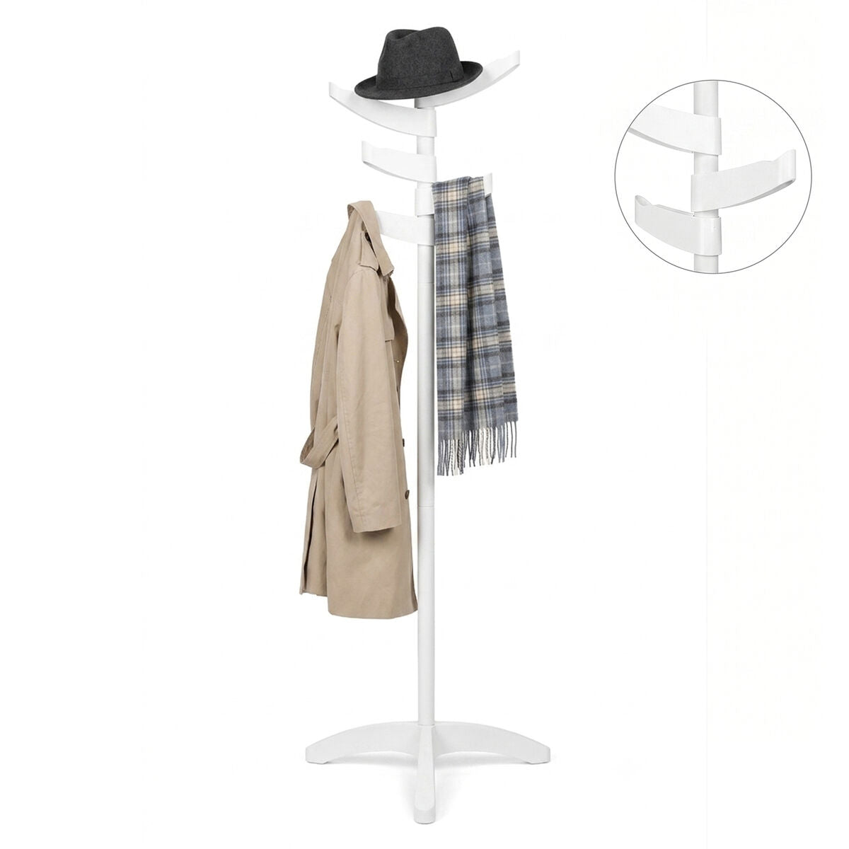 Bian White Finish Coat Stand