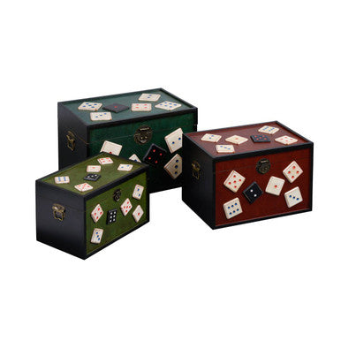 Dice Multi Coloured Set of 3 Storage Trunks