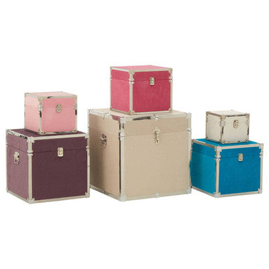 Carla Multi Coloured Set of 6 Storage Trunks
