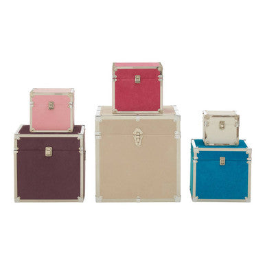 Carla Multi Coloured Set of 6 Storage Trunks