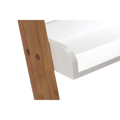 Nostra White Gloss and Bamboo 4 Tier Ladder Shelf Unit