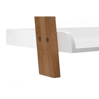 Nostra White Gloss and Bamboo 4 Tier Ladder Shelf Unit
