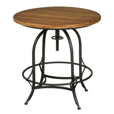 Foundry Natural Wooden and Metal Round Bar Table