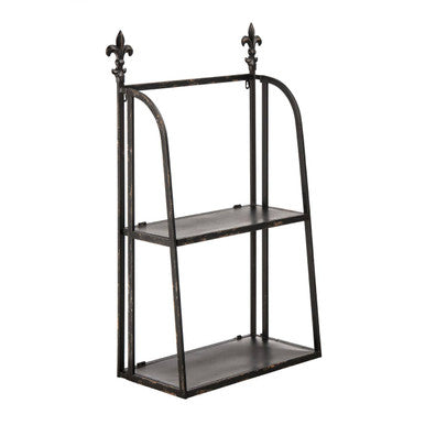 2 Tier Black Metal | Wall Mountable Shelf Unit