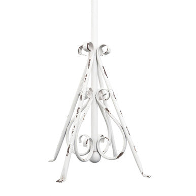 New York Loft White Distressed Finish Metal Coat Stand