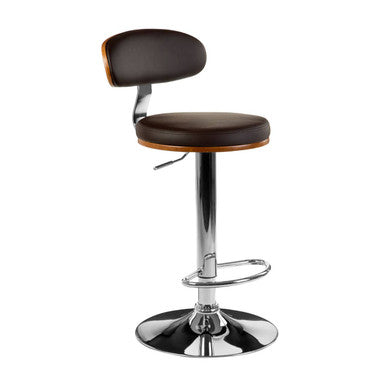 Parkar Brown Leather Effect Adjustable Bar Chair