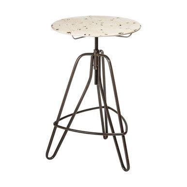 Artisan Cream Metal Adjustable Bar Table