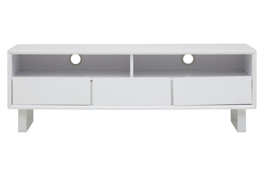 Moritz White High Gloss Finish 3 Drawer Media Unit