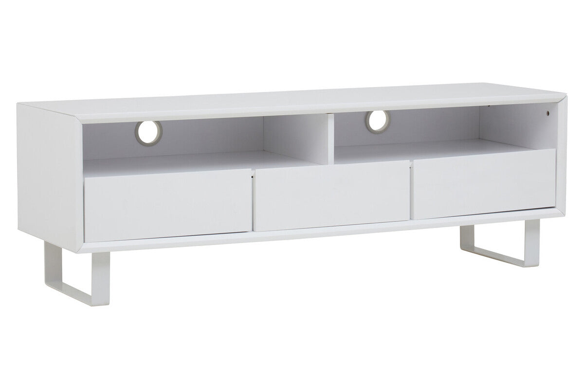 Moritz White High Gloss Finish 3 Drawer Media Unit