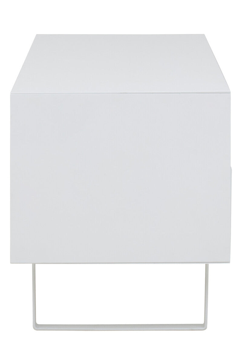 Moritz White High Gloss Finish 3 Drawer Media Unit