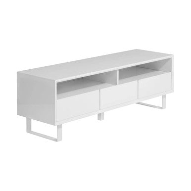 Moritz White High Gloss Finish 3 Drawer Media Unit