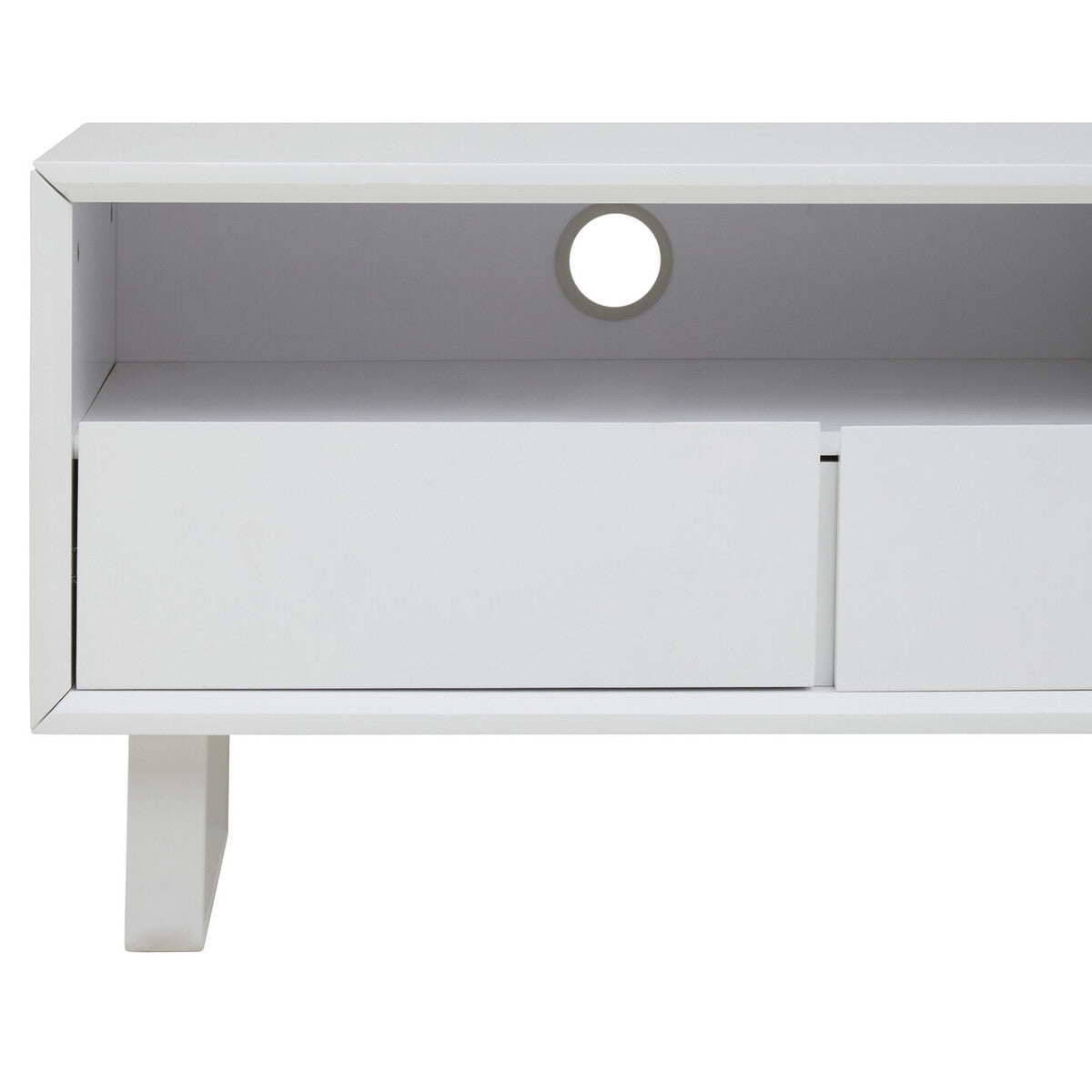 Moritz White High Gloss Finish 3 Drawer Media Unit