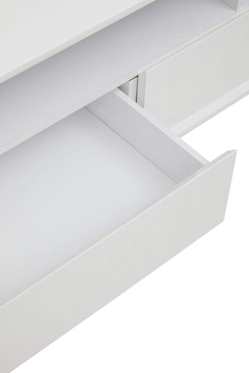 Moritz White High Gloss Finish 3 Drawer Media Unit