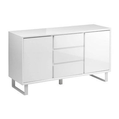 Moritz White High Gloss Finish 2 Door and 3 Drawer Sideboard