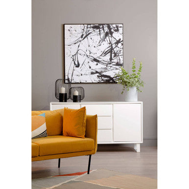 Moritz White High Gloss Finish 2 Door and 3 Drawer Sideboard