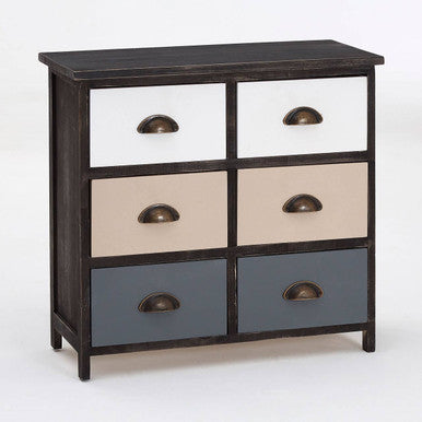 Urban Loft Multi Coloured Wooden 6 Drawer Chest