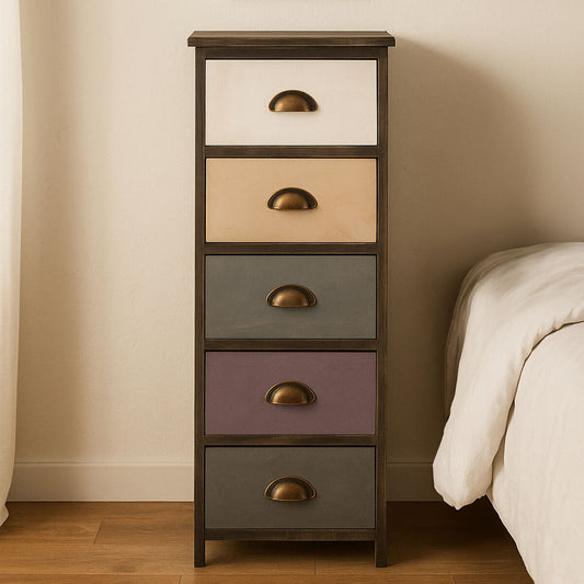 Multi C Wooden 5 Drawer Chest
