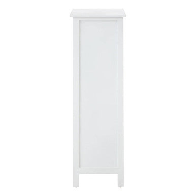 New England White and Pastel Wooden 5 Drawer Chest