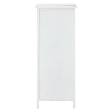New England White and Pastel Wooden 5 Drawer Chest