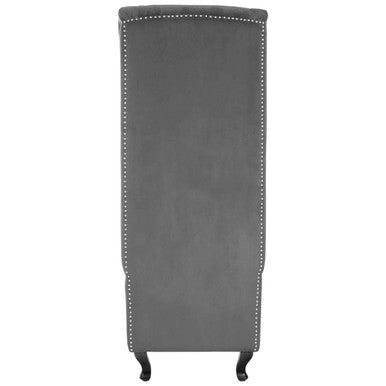 Regents Park Grey Velvet High Back Porter Chair