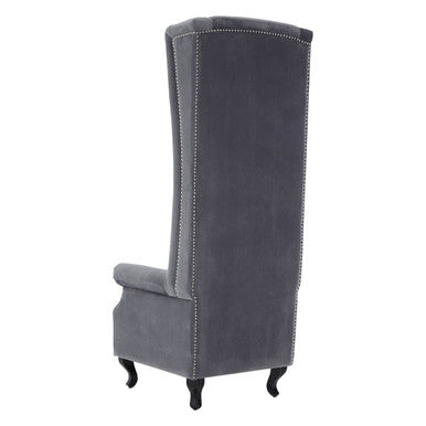 Regents Park Grey Velvet High Back Porter Chair