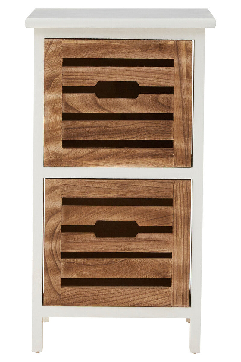 Portsmouth Natural and White Wooden 2 Drawer Chest