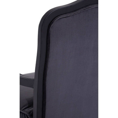 Rococo Grey Velvet Chair and Footstool Set