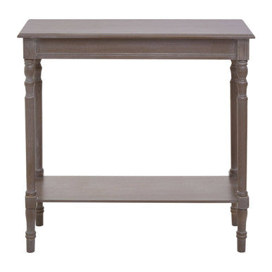 Natural Wash Slim Wooden Console Table with Lower Shelf and Carved Legs | Heritage