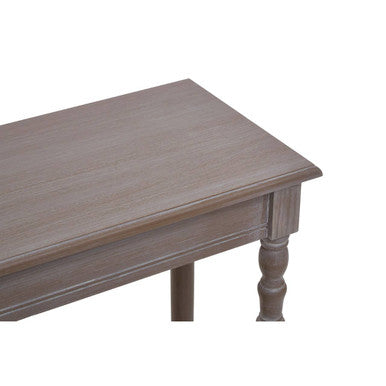 Natural Wash Slim Wooden Console Table with Lower Shelf and Carved Legs | Heritage
