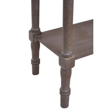 Natural Wash Slim Wooden Console Table with Lower Shelf and Carved Legs | Heritage