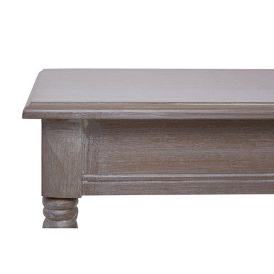 Natural Wash Slim Wooden Console Table with Lower Shelf and Carved Legs | Heritage