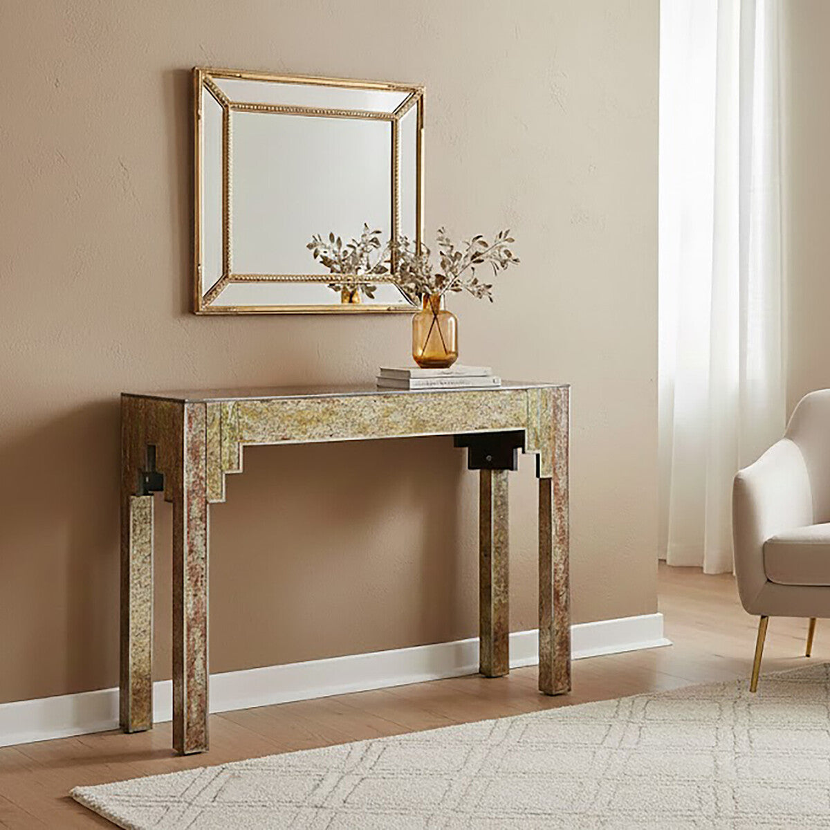 Deco Antique Gold Effect Console Table