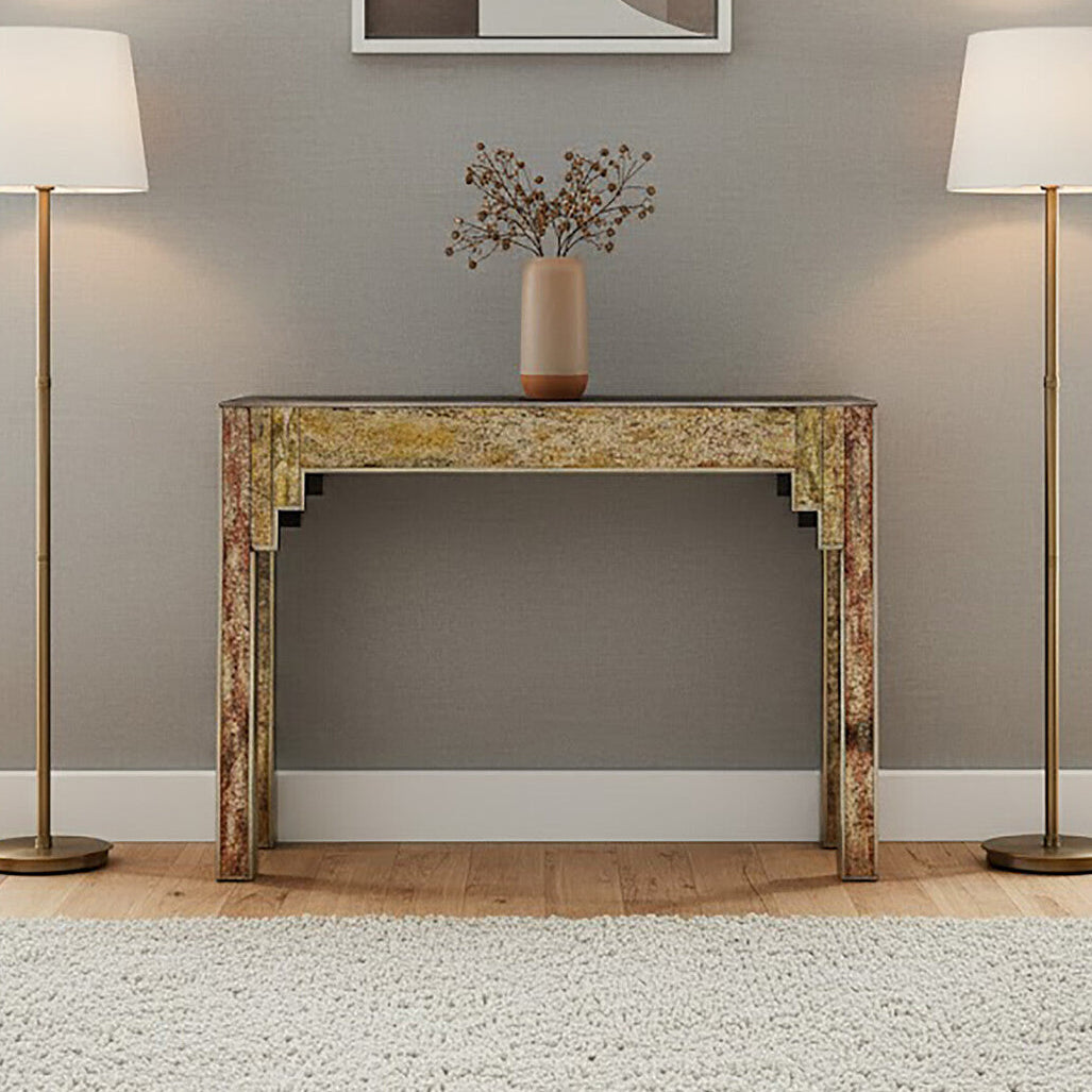 Deco Antique Gold Effect Console Table