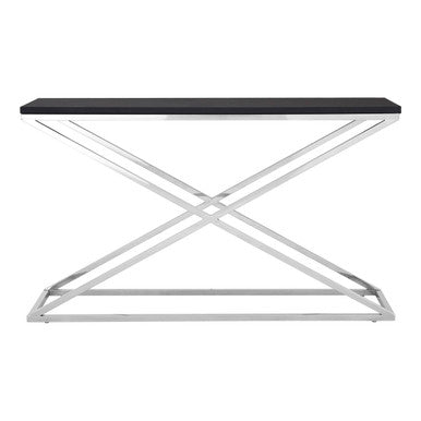 Tribute Black Leather Effect Console Table