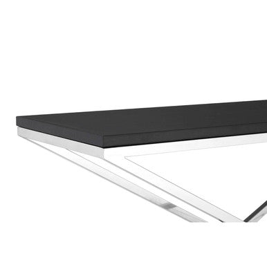 Tribute Black Leather Effect Console Table