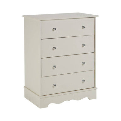 Emily Ivory 4 Drawer Chest with Crystal Handles