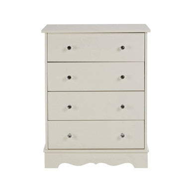 Emily Ivory 4 Drawer Chest with Crystal Handles