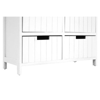 New England White Wooden 6 Drawer Chest