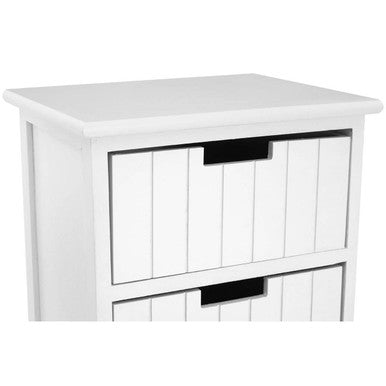 New England White Wooden 5 Drawer Chest