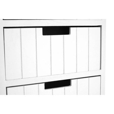 New England White Wooden 5 Drawer Chest