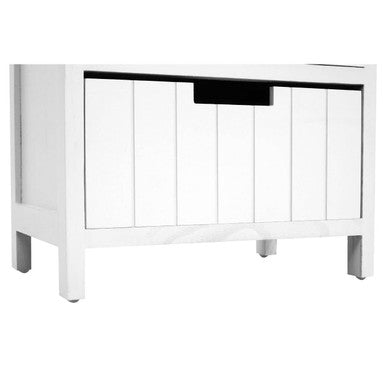 New England White Wooden 5 Drawer Chest