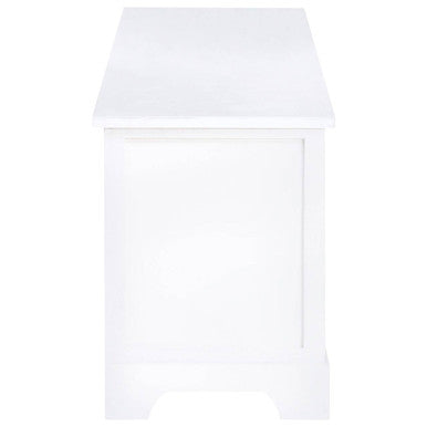 New England White Wooden 4 Drawer Storage Bench