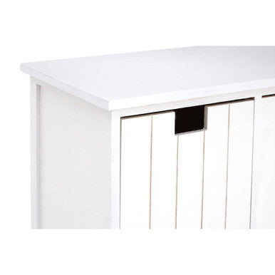 New England White Wooden 4 Drawer Storage Bench