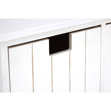 New England White Wooden 4 Drawer Storage Bench