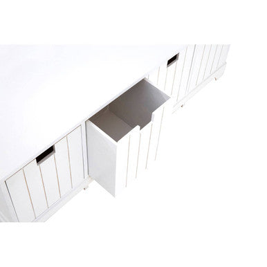 New England White Wooden 4 Drawer Storage Bench