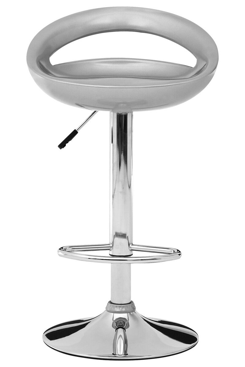 Seleno Grey Bar Stool with Chrome Finish Base
