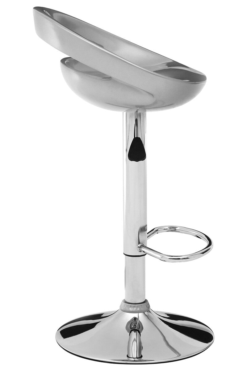 Seleno Grey Bar Stool with Chrome Finish Base