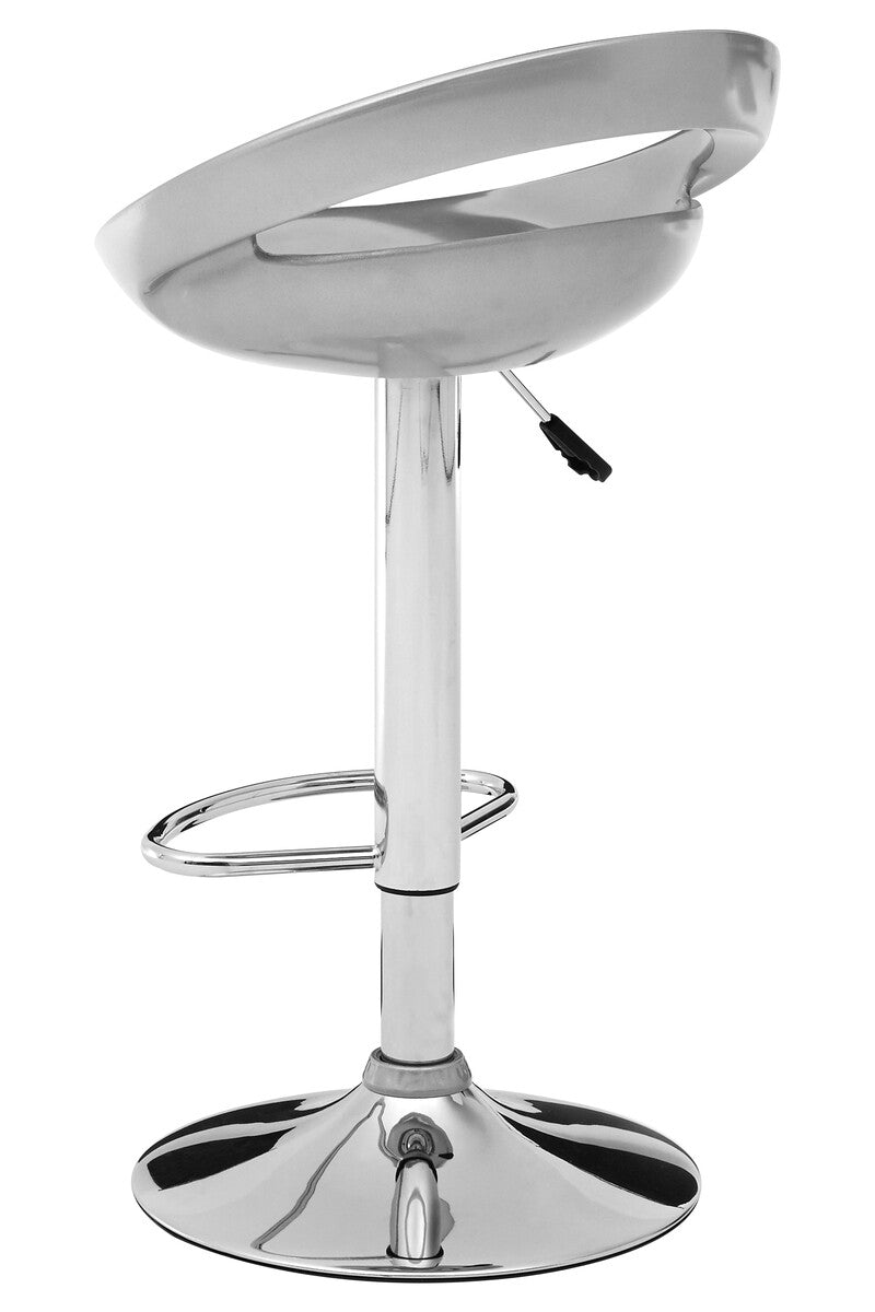 Seleno Grey Bar Stool with Chrome Finish Base